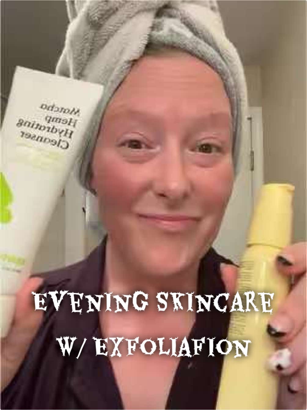 Exfoliation night. I exfoliate 2 times per week. Here is a list of products I used in order-  *Double Cleanse with @Dieux Skin oil cleanser and @KraveBeauty matcha hemp cleanser *Exfoliatong toners using the Cashmere peel by @EADEM and C’est Clear by @Provence Beauty  *Skin Flood with the milkshake toner by @Beekman 1802 mugwort essence by @imfrom_us then I met you giving essence by @Then I Met You PDRN and NAD+ toner by @numbuzin The Essence by @Tatcha US The black rice probiotic milky toner by @haruharu wonder  *serums- Destress by @Facile Skin  ampoule by @Peach & Lily  *my moisturizer tonight was The Marshmallow root balm by @Naturium  #skintok #skincare #skincareroutine #skincareover40 #fyp 