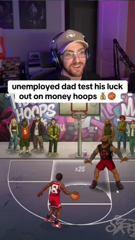 unemployed dad test his luck out on money hoops 💰🏀 #kickstreaming #gamerdad #basketball 