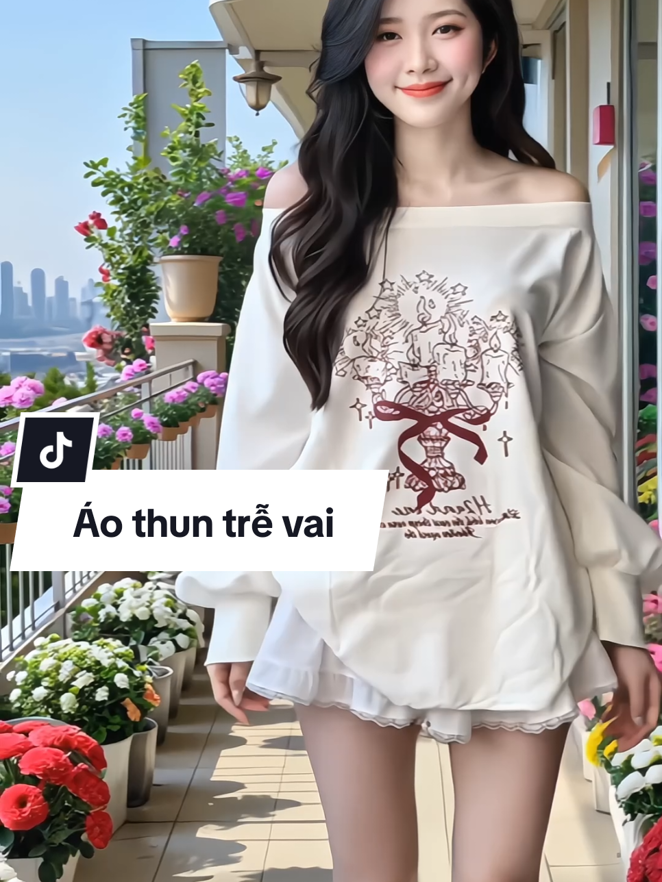 Áo thun nữ dài tay trễ vai form rộng xinh xắn nè #aothunnu #aothundaitay #aothunxinh #aothuntrevai #xuhuong 