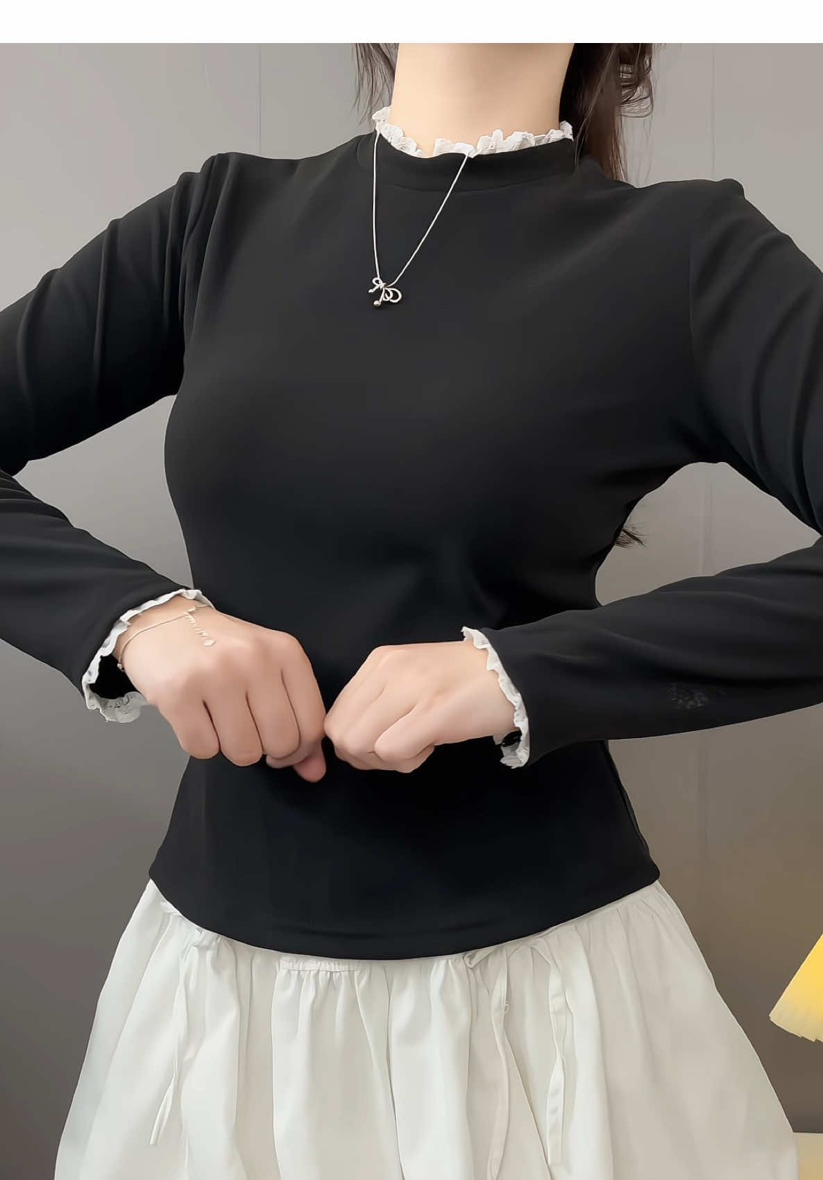 Áo giữ nhiệt viền ren #thoitrangnu #aogiunhiet #aokieu #aokieuhottrend #lannchii00 