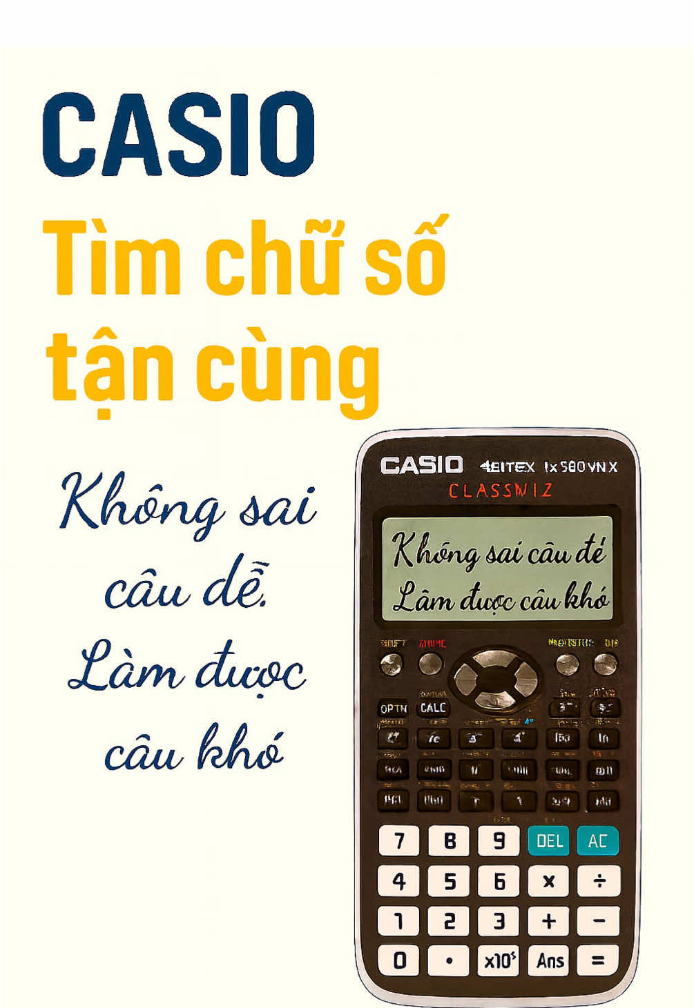 Dạng này có nhiều cách làm nhưng CASIO vẫn là tối ưu và nhanh nhất ròii 😎 Bạn nào muốn học thêm các skill CASIO khác thì ib cho page nhaa 👋🏻 #kscdldck #casio #LearnOnTikTok #tsa2025 