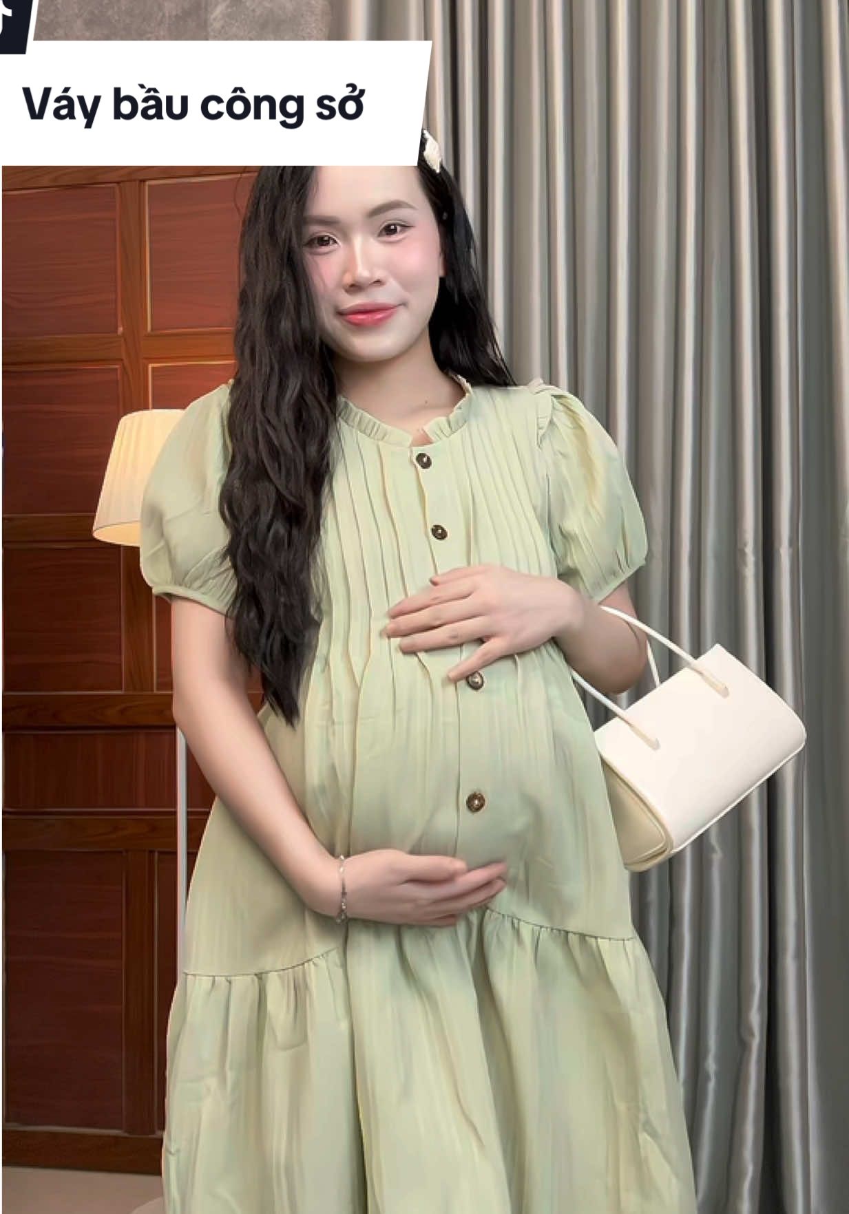 Váy bầu công sở dáng đuôi cá xoè#xuhuong #mebauthongthai #mebaumebim #thoitrangbau #vaybauxinh 