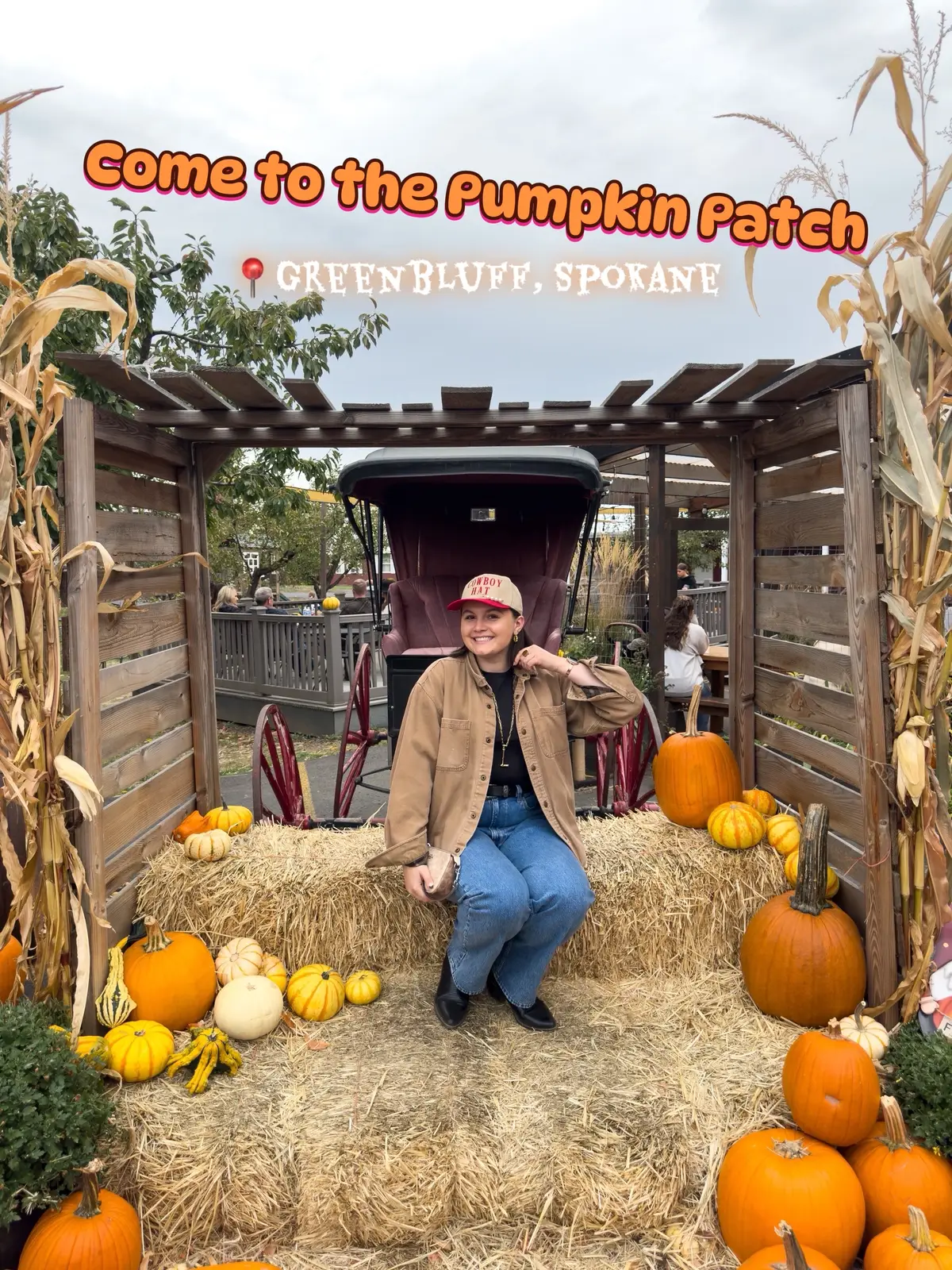 Come with me on a trip to Greenbluff! Pretend I was a good influencer and got the donuts and took detail shots of things 🤣 Pro tip: come to Greenbluff now with cash! Some farms are charging people to enter and parking is now paid in some places. It’s not like it used to be and honestly I don’t know how many trips up there I have left in me 😳 It is still tradition though and the harvest house will always be a top pick from me! Oh, and if you want my outfit it’s on LTK! #pumpkinpatch #greenbluffwashington #greenbluff #pumpkinpatchdate 