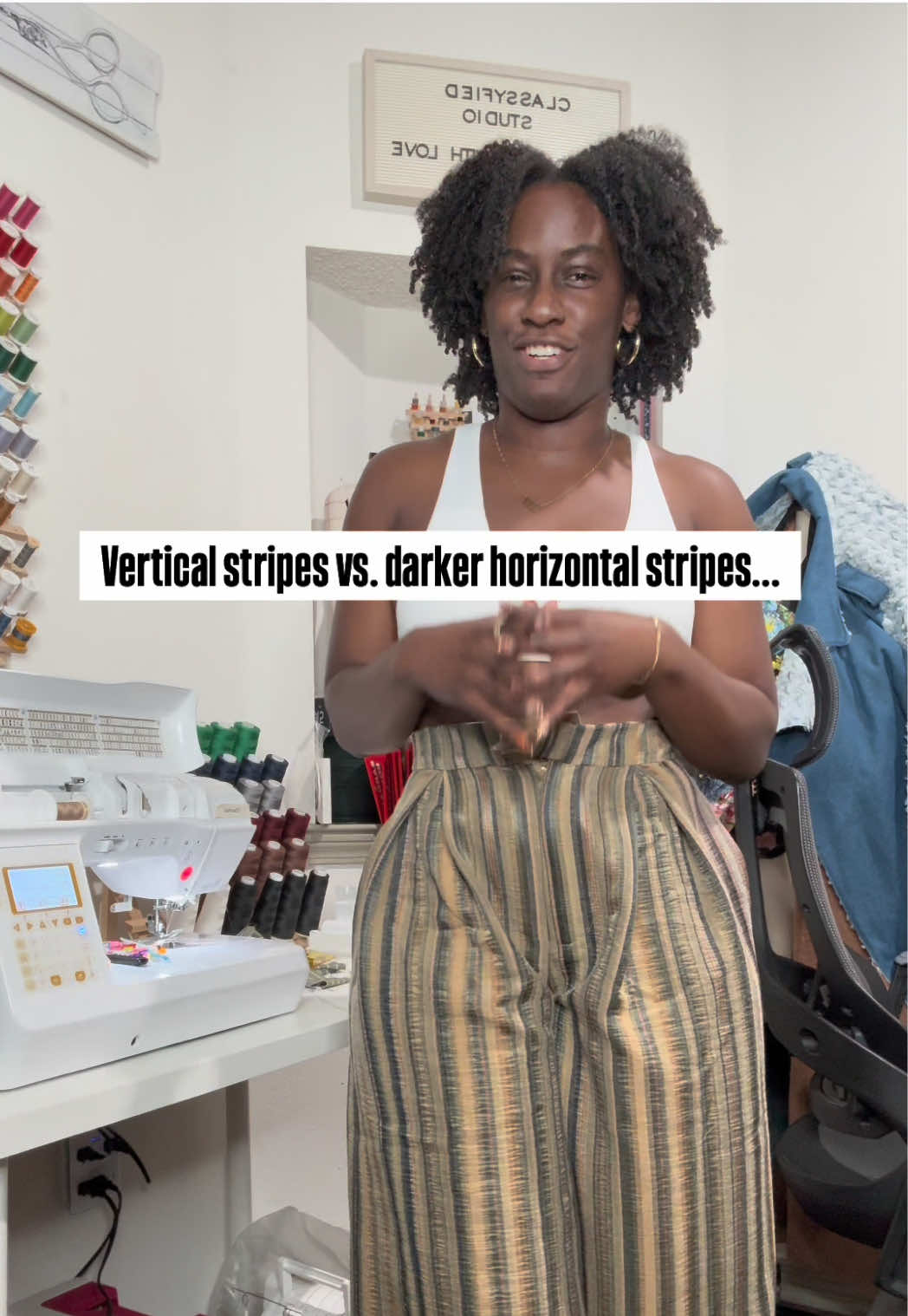 So many options but I just had to see them all on for myself. See option 1 in previous TT. #diypants #sew #sewing 