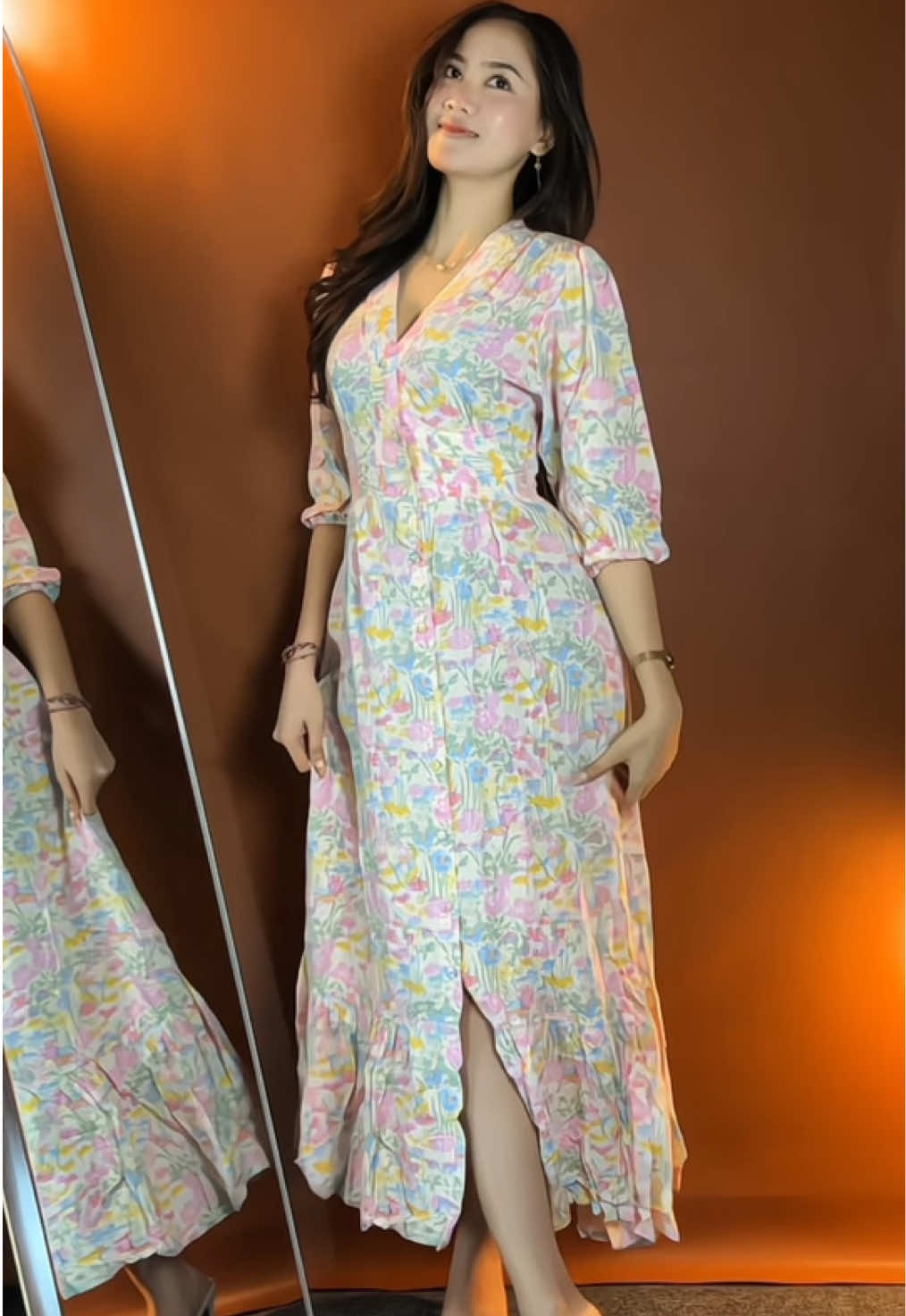 Dress casual wanita, belakang dress berkaret dengan kancing hidup cocok untuk busui, bahan rayon twil super adem😍 #casualdress #rekomendasidress #dresscantik #dressrayon #outfitideas 