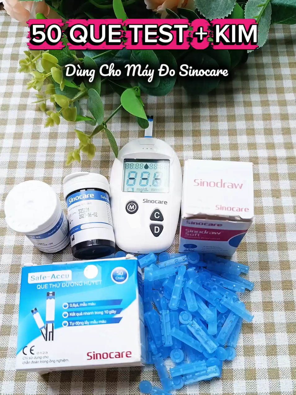 50 Que Test kèm Kim dùng cho máy đo đường huyết Sinocare  #quetestduonghuyet #quethuduonghuyetsinocare #quethutieuduong #quetesttieuduong #sinocare @Săn Deal Cùng Liễu  @Săn Deal Cùng Liễu  @Liễu Trải Nghiệm 