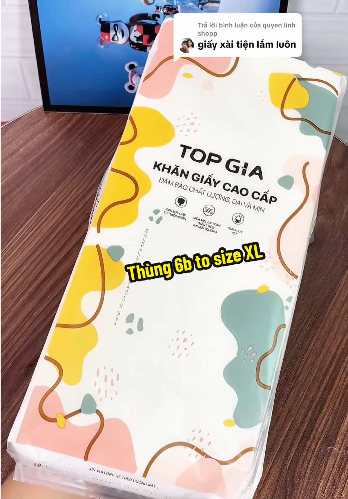 Trả lời @quyen linh shopp Thùng 6b giấy Topgia loại to XL. Mẫu cũ 1280 tờ 320 lần rút 4 lớp #giayrut #khangiay #giayruttreotuong #giayruttopgia #hangtienich89 