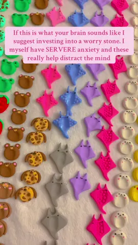 As I love helping people I made these cute little guys to help you🩷#worrystone #anxiety 