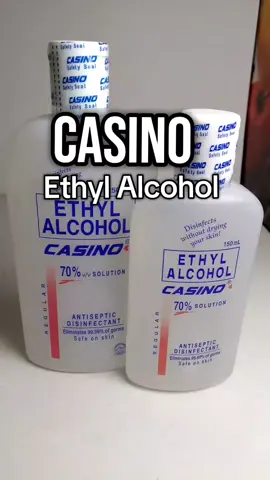 Hindi lang basta alcohol — ito ang Casino White Ethyl Alcohol 70% na trusted panglinis at pang-protekta! Stay safe, stay fresh, anytime, anywhere. #alcohol #ethylalcohol #casinoalcohol #musthave #fypviral 
