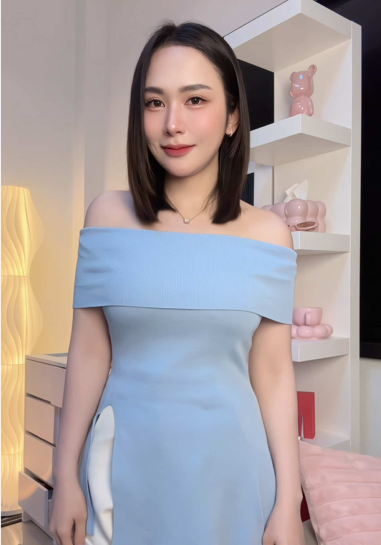 สีฟ้าสวยลูกคุณมาก ✨  #เสื้อปาดไหล่ #เสื้อปาดไหล่น่ารักๆ #เสื้อปาดไหล่แฟชั่น #เสื้อปาดไหล่สาวอวบ #เสื้อปาดไหล่สุดฮิต      