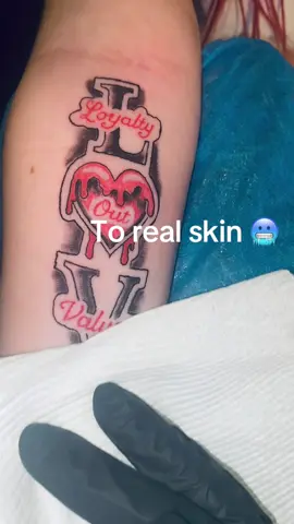 Watch this tattoo go to fake skin to real skin ❤️ #selftaught #baltimoretattooartist 