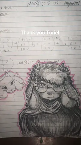 I fr got a 90 on that test but thought it was funny to show the fluid mechanics midterm I bombed 😭 Also thank you Toriel for being my motivation I will always draw you no matter what #toriel #deltarune 