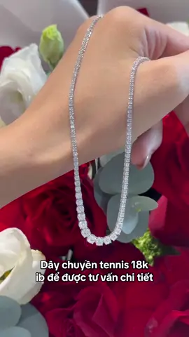 Dây chuyền tennis 18k ib để được tư vấn chi tiết #kimcuongthiennhien #kimcuonggiare #foryou #viral 