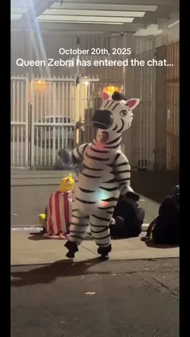 Meanwhile at the Portland ICE Detention Center… Queen Zebra has entered the chat. #portlandmusicfestival #peacefulprotest #icetok #pdx #inflateable 