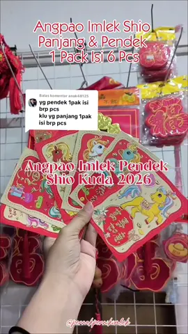 Membalas @anak48125 Hallo kak,untuk Angpao Imlek Shio Kuda 2026 Ukuran Angpao Panjang & Pendek 1 Pack Isi 6 Pcs  Gambar sesuai yang di foto ya kak 🤩☺️ #pernakpernikimlek #angpao #angpaoimlek #angpaoshiokuda #imlek2026 