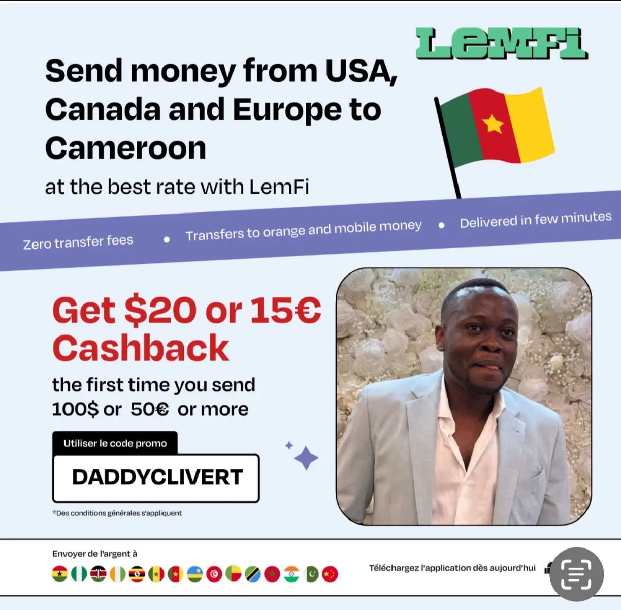 With @LemFi  use my code to get $20 on transfers above $100 #lemfi