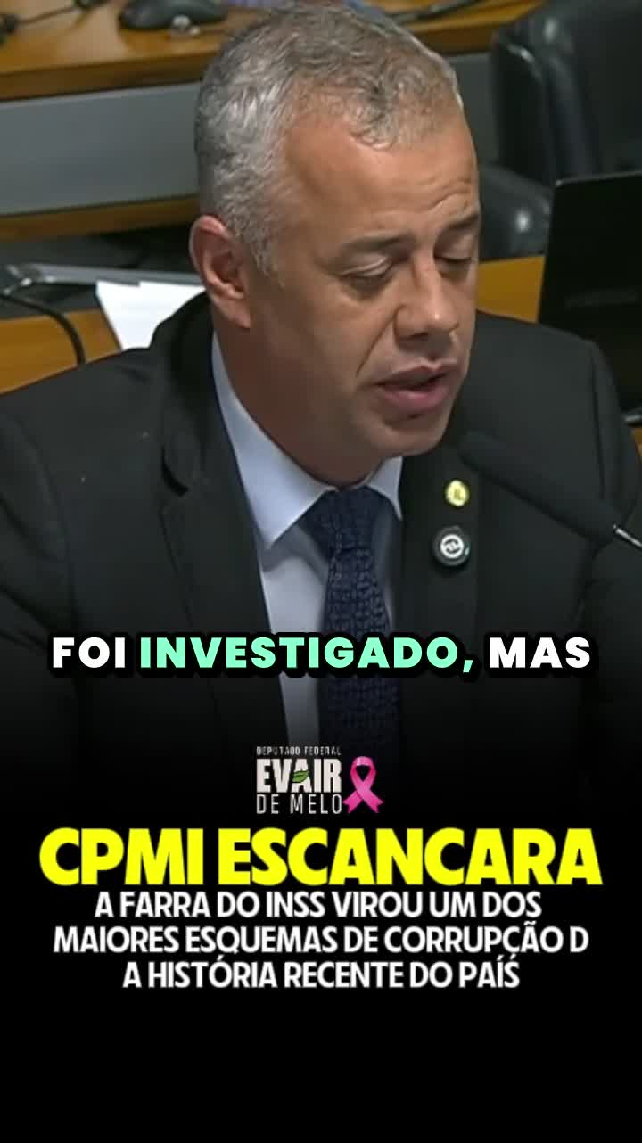 Hoje (20), na CPMI do INSS, ficou claro o tamanho do rombo e da covardia cometida contra os aposentados brasileiros. Enquanto milhões de idosos lutam pra pagar o aluguel e o remédio, essa quadrilha desfilava de Ferrari, jatinhos e mansões — tudo com o dinheiro roubado do povo! E o mais revoltante: a base do governo Lula comemora. Blindam aliados, barram quebras de sigilo e tentam proteger quem meteu a mão no bolso dos aposentados. Pra completar, a CONTAG, envolvida em desvio de R$ 2 bilhões, vai representar o Brasil na COP30. Uma afronta! O nosso trabalho aqui é claro: seguir o dinheiro, prender os ladrões e devolver cada centavo roubado. Enquanto eu estiver nesta CPMI, ninguém vai esconder a verdade do povo brasileiro. Vai vendo, Brasil. 🇧🇷 #CPMIINSS #RouboDosAposentados #FarraDoINSS #VaiVendoBrasil #EvairDeMelo #ChegaDeImpunidade #CorrupçãoNão