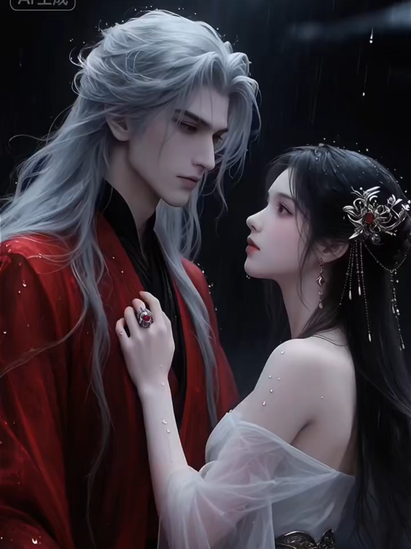 Ánh mắt ấy khẽ chạm, như gió đêm lướt qua tim. Một chút tà mị, một chút dịu dàng — vừa đủ khiến lòng người say. Cre:Lý Chân Hành #mynam #mynhan #tinhyeu #cotrang #hanfu汉服 #wallpaper