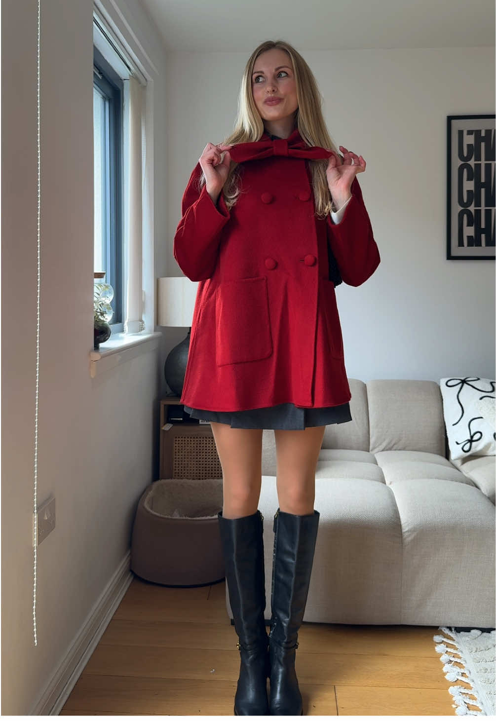 Outfit of the day ♥️ so inlove with this coat, everything linked in LTK 🫶🏼 10GS: no threshold $10 off GS10: buy 2 items, get 10% off @GOELIA  #fallfashion#autimnoutfit#preppystyle#redcoat#goelia