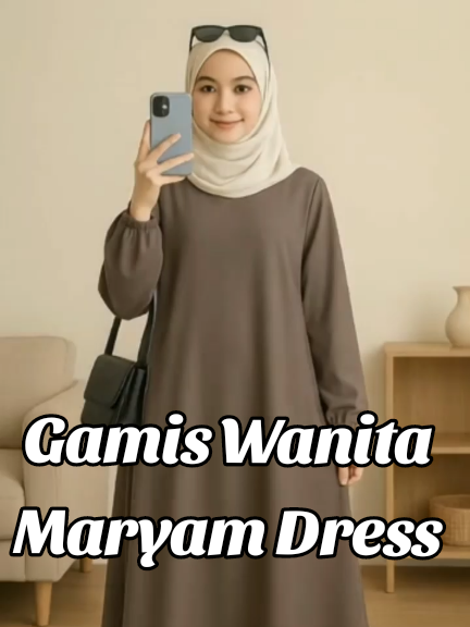 Maryam Dress Polos Bahan Sabrina Gamis Wanita. #AfiliasiTikTok #TikTokFashion #GamisWanita #MaryamDress #GamisSabrina 