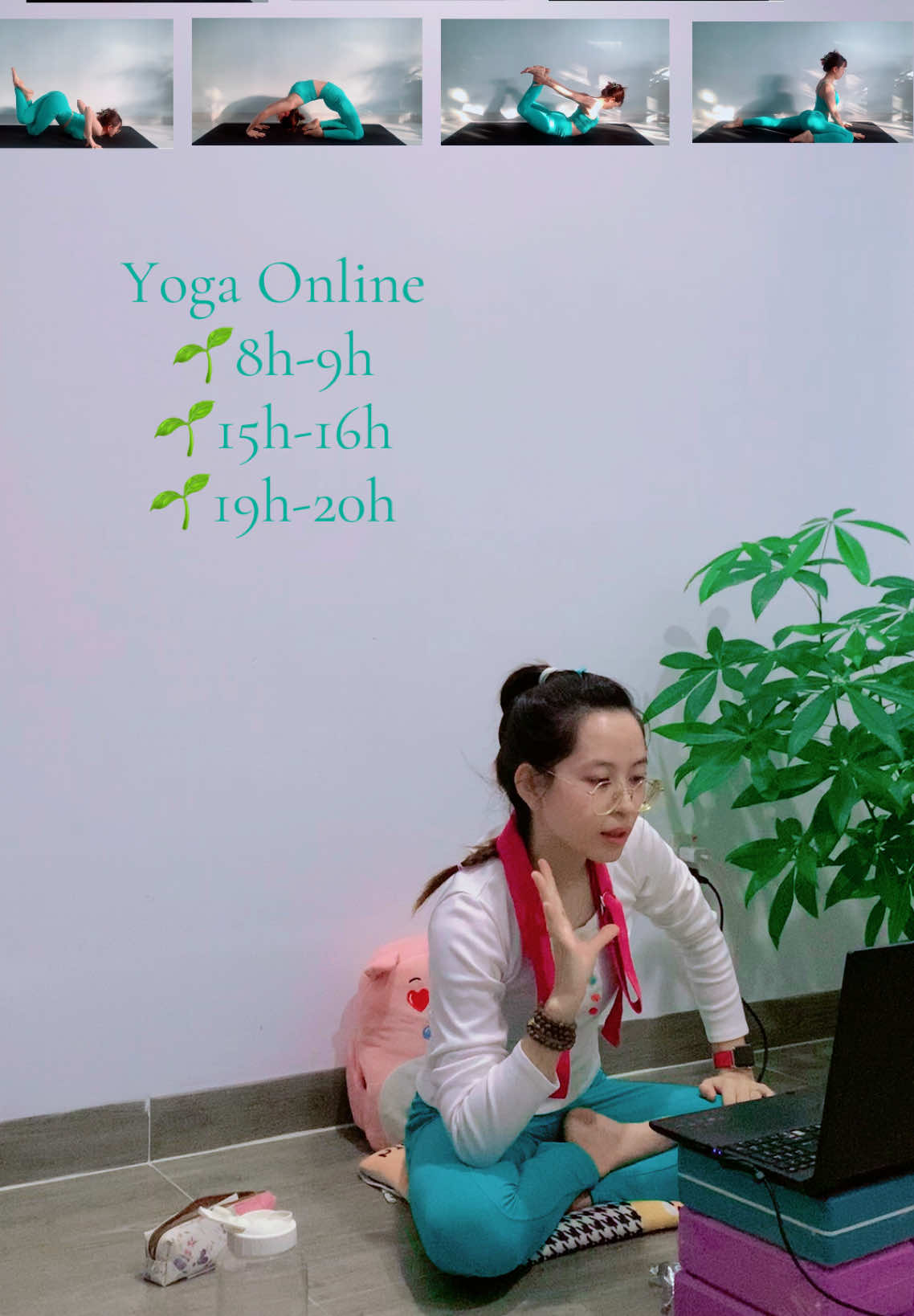 Yoga Online  🌱8h-9h 🌱15h-16h 🌱19h-20h #côdungyoga #giaoanyogahinhque #giáoánhìnhque 