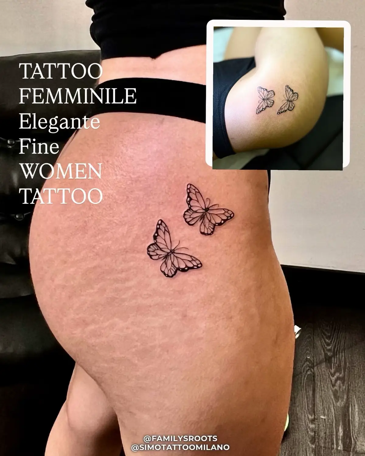 Idea per il tuo prossimo tattoo, elegante, fine, personalizzato per te Tatuaggi femminili, women tattoo Milano 👉🏻 @familysroots  #farfalle #forwomen #smalltatto  #butterflytattoo #tattooidea            
