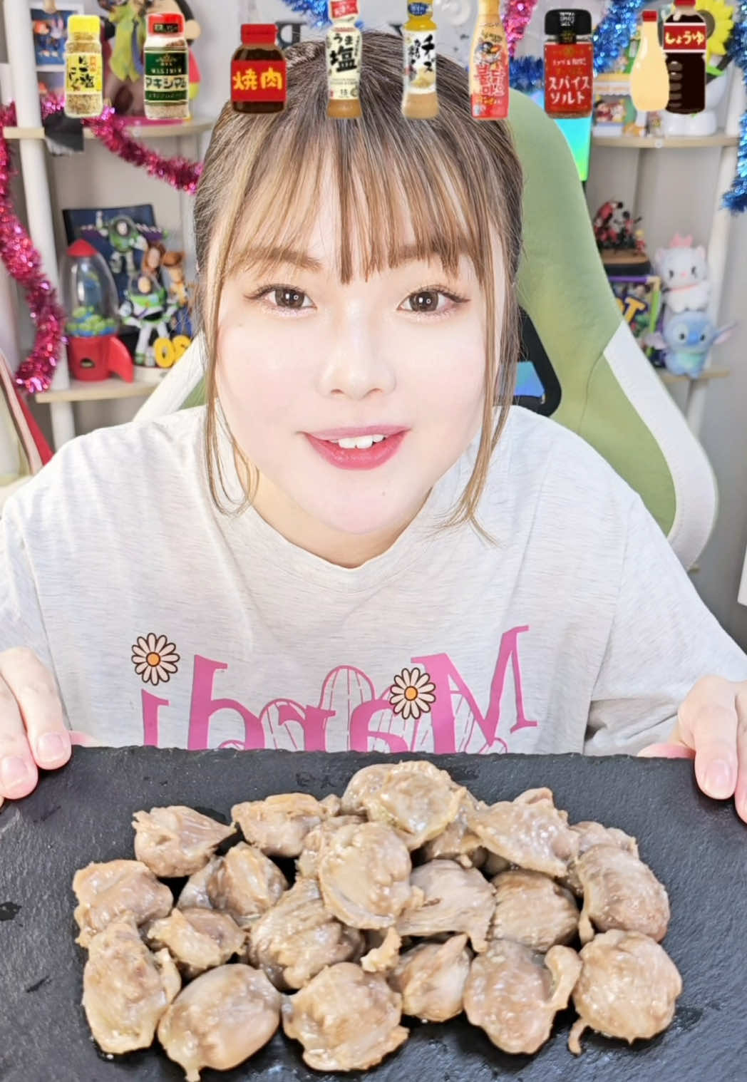 @なつ⭐︎に返信 さすがにいきなり喋らないってのは喋るの大好きな私にとっては難しいので端的にやってみました🤥笑#砂肝 #焼き鳥 #モッパン #mukbang #バズれ投稿チャレンジ 