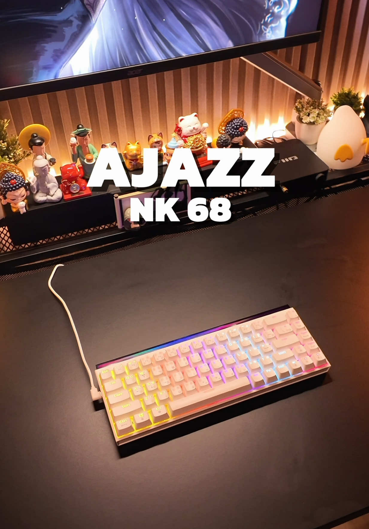 ราคาหลักร้อย ไฟงานวัดหลักล้าน Ajazz NK68 สวยจึ้ง No.1 งบหลักร้อยคั้บโผม #mr_stone🗿 #unboxing #keyboard #asmr #ป้ายยาgadget 