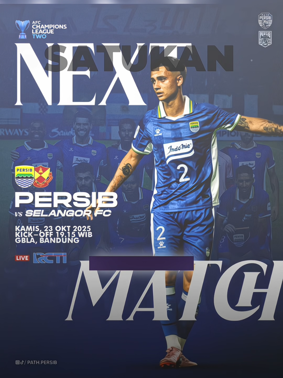 KITA BERTEMU KEMBALI 🤩💜 Persib Bandung akan kedatangan tamu dari tetangga sebelah, Selangor FC dalam lanjutan AFC Champions League Two🔥  Saksikan Persib Bandung vs Selangor FC, Kamis 23 Oktober pukul 18.45 WIB LIVE hanya di RCTI. #afcchampionsleaguetwo #persibbandung #persib #afc #selangorfc 