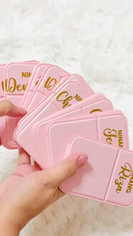 One of the little keepsakes we've prepared for Yzah’s ninangs — mirror, to see how beautiful they are 🥰 #customizedmirror #godparentsouvenir 