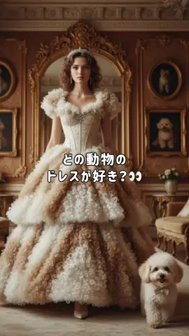 どの動物のドレスが好き？👀 #一度きりの人生一度は魔法にかけられて #プラコレ #dressy花嫁 #AIドレス #動物ドレス