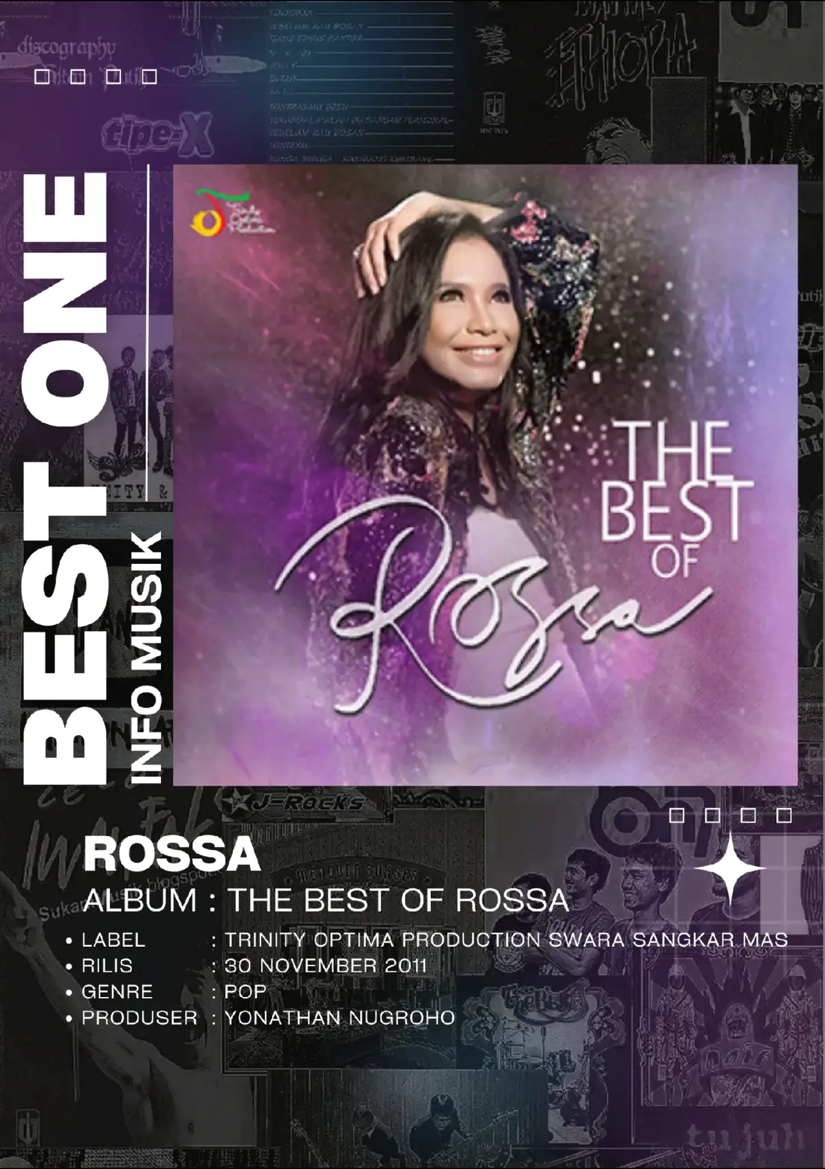 The Best of Rossa merupakan album musik utama karya Rossa. Dirilis pada tahun 2011. Lagu utamanya ialah Jangan Ada Dusta Diantara Kita (duet with Broery Marantika). Dalam memasarkan album ini, Rossa dan pihak perusahaan rekaman bekerja sama dengan KFC yang albumnya ini akan diedarkan di seluruh toko KFC di Indonesia. Album ini telah terjual 2 juta kopi dalam kurun waktu 1 tahun. Dan mencapai 5 Juta keping dalam waktu 2 tahun. Album ini juga dirilis di pasaran musik Asia Tenggara dengan versi yang berbeda, baik tracklist maupun cover albumnya dengan menambahkan 2 lagu baru yaitu 