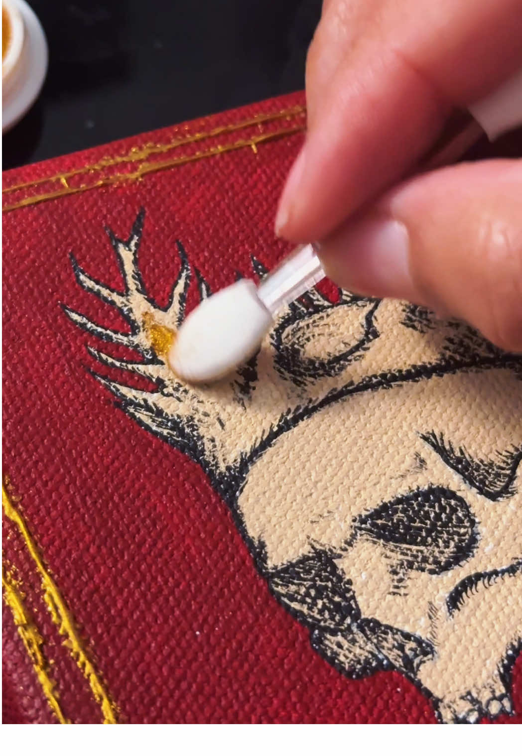 I’m loving the gold details #art #miniart #paintingprocess #vintage #elegantstyle 