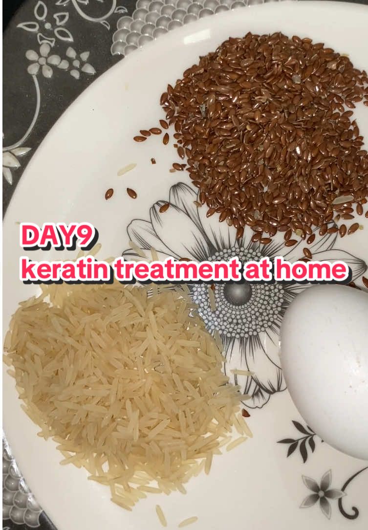 Homemade keratin treatment! DAY9/30✨ #drippyrubab #creatorsearchinsight #keratintreatment #flaxseedgelmask #haircare 