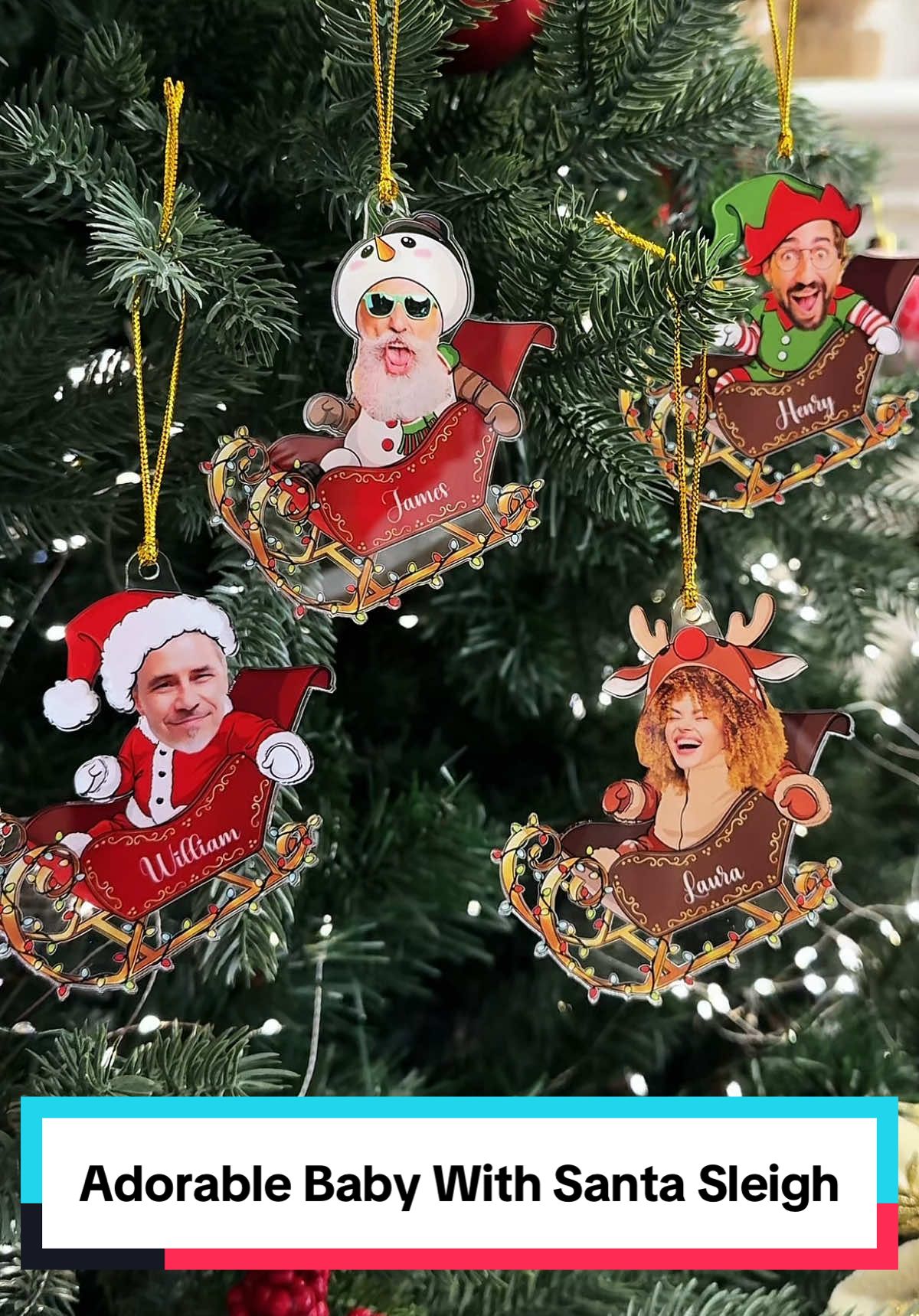 Forget reindeer, your baby leads the sleigh this year 😂🎅 #macorner #ornament #newbornbaby #kidsgift #familygift