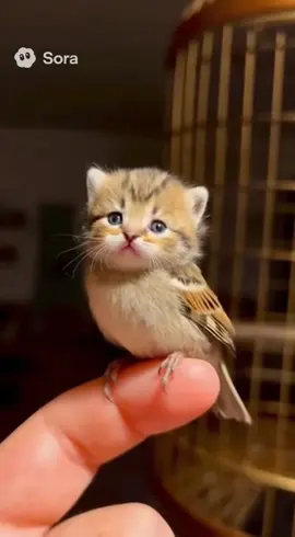 新生物！？ 猫鳥 #かわいい #fyp #猫 #鳥 #ai 