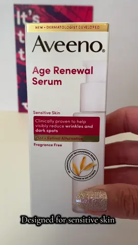 #ad @aveenoukire @Aveeno @Home Tester Club #gifted #sensitiveskin #darkspotserum **Was gifted by Home Tester Club and Aveeno.                                       * Aveeno Age Renewal Serum is amazing. It is enriched with niacinamide, oats, and cranberry extract, which are known as alternatives to retinol. I have combination sensitive skin, and this product is a perfect fit for me. * This packaging is very aesthetic with an easy-to-use pump. The silky, creamy texture absorbs quickly without greasiness, clogging pores, or causing irritation. For me, this serum is great for everyday use because it is mild and gentle on sensitive skin. After applying it as the second step following my cleanser, my skin remains calm without irritation. My hyperpigmentation looks brighter on my face and neck. The serum feels moisturizing, and my skin becomes soft with smoother wrinkles and fine lines. After just a few days, my skin feels firmer and more elastic, with visibly reduced dryness. Overall, it's a very simple yet powerful serum for sensitive skin, making it an effective anti-aging product and helping to fade dark spots. It soothes perfectly. I was surprised by how effective this product is, even when using it twice a day (both in the morning and evening). It has no fragrance and is hypoallergenic, making it my top choice for my sensitivities. I highly recommend giving it a try because it deserves attention!     