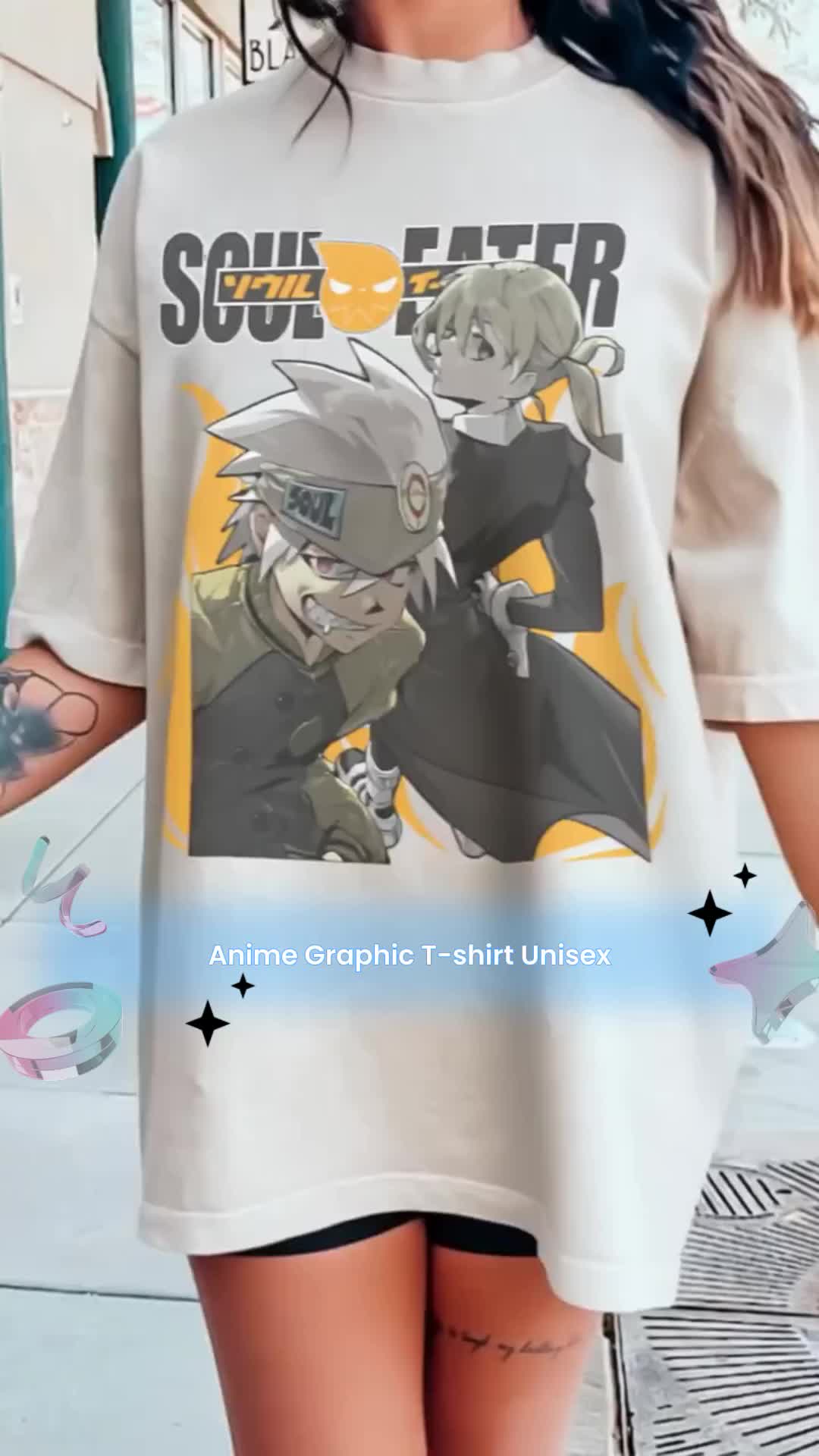 Wavelength established. ⚔️ Show your love for Soul Eater in this perfect streetwear graphic tee. Grab this iconic anime merch in the cart! #shirts #animeshirt #animemerch #teeshirt #teeshirts #animeclothing #customtshirts #tshirtdiy #graphictshirts #tshirtbusinessfromhome #SoulEater #AnimeMerch #OtakuFashion #MangaStyle #StreetwearTee #OversizedAnime #MakaAndSoul #TikTokAnime