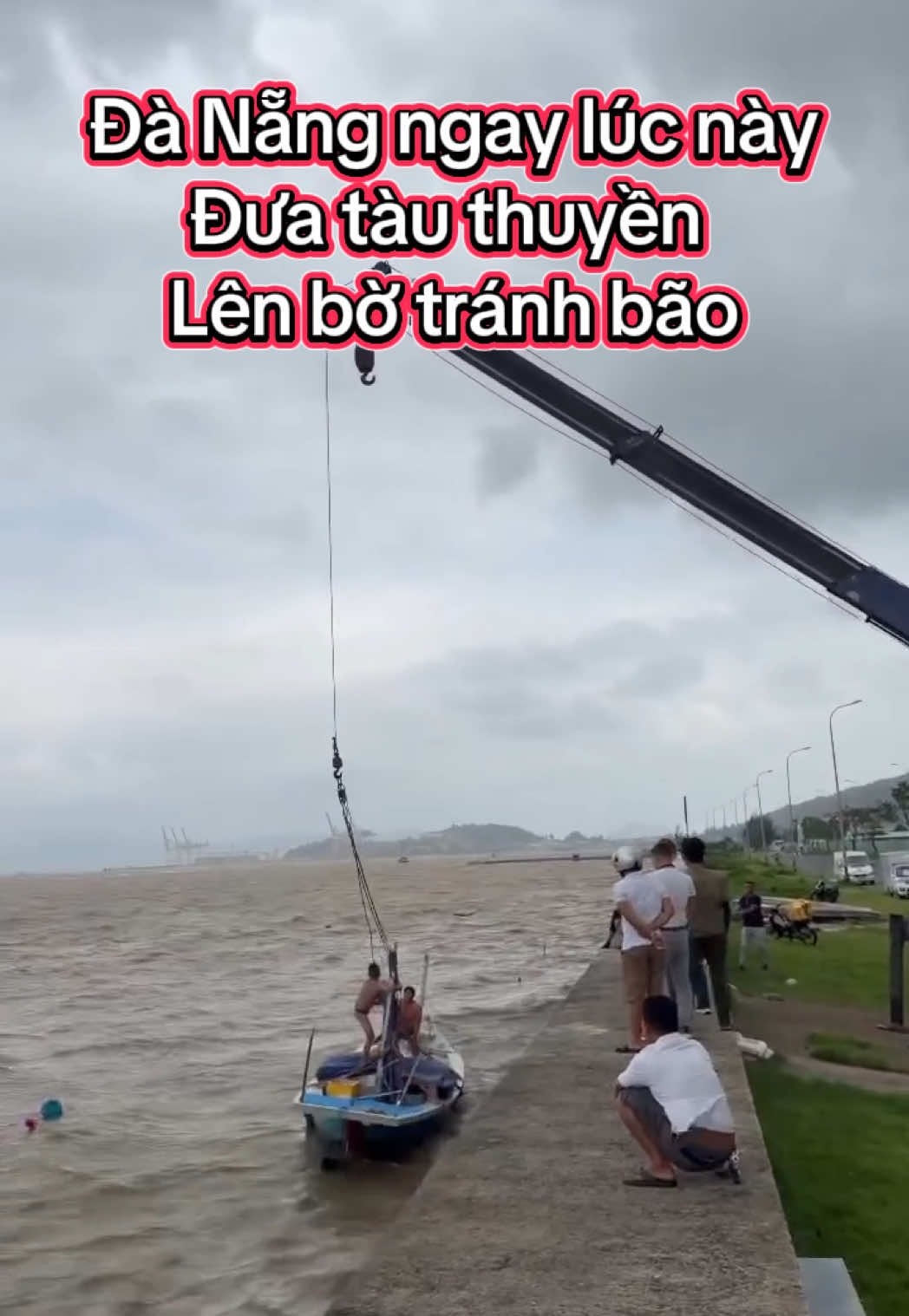 Đà Nẵng ngay lúc này, đưa tàu thuyền lên bờ tránh bão, mọi người tìm nơi an toàn để tránh bão nhé ạ🫶🫶🫶 #bao #lulut #lulutmientrung #danang #xuhuong 