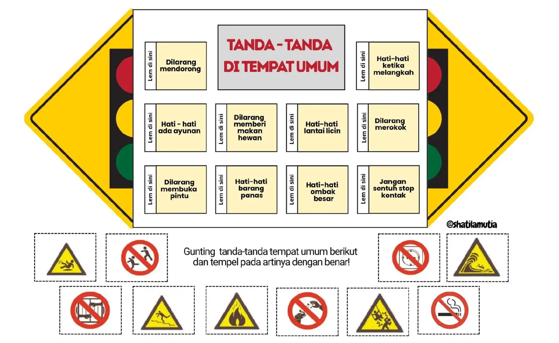 Macam-macam tanda di tempat umum. #lkpdbahasaindonesia  #pembelajarankreatif  #tandaditempatumum  #gurumuda  #gurutiktok 