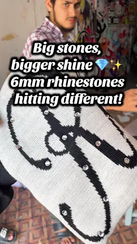 “Big stones, bigger shine 💎✨ 6mm rhinestones hitting different! #dtfprinting #hajipura #mytrust #team #PrintOnAnything 