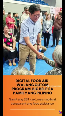 Digital Flood Aid, Walang Gutom Program — malaking tulong sa pamilyang Pilipino! 🇵🇭🍚 Sa tulong ng EBT Card, mas mabilis, mas maayos, at mas transparent ang pamamahagi ng food assistance. 💳🤝 Isang makabagong hakbang ni PBBM para siguraduhin na walang maiiwan at walang magugutom sa Bagong Pilipinas! 💙✨