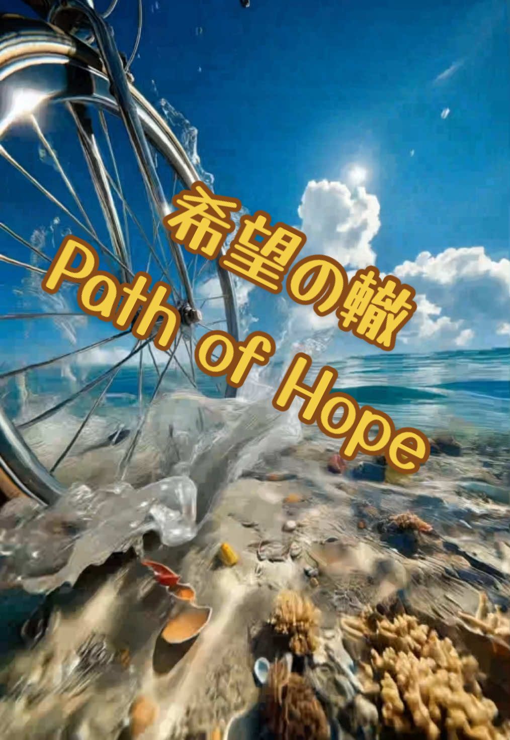 希望の轍 波なんて関係ない、海の中も突き進め！ Path of Hope A bicycle that keeps going — even through the sea! Nothing can stop it! #自転車 #希望の轍 #AIアニメ #サザン #bicycle 