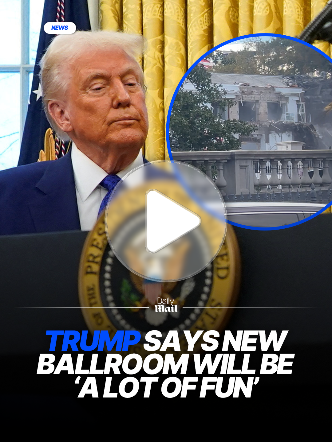 The White House's East Wing was being demolished to make way for President Donald Trump's gilded $250 million ballroom.  The new ballroom is supposed to be privately funded, with Trump chipping in himself.  Donors include Silicon Valley titans, Apple and Google, defense behemoth Lockheed Martin, and telecom provider, T-Mobile. #news #usa #washington #design