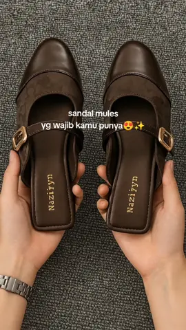 brown🤎 #outfitideas #sandalkekinian #sandalwanita #flatshoes 
