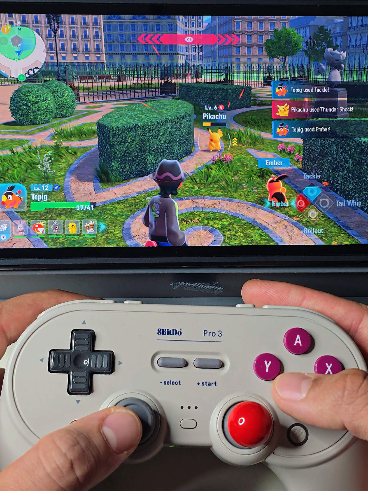 Catching my first Pikachu on the Nintendo Switch 2 with 8bitDo Pro 3 Pokémon Legends: Z-A #pokemon #pokemonlegendsza #8bitdo #8bitdopro3 #nintendoswitch2 @Pokémon/ポケモン【公式】 