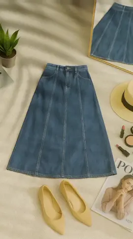 Rok Denim Tebal // Rok Jeans 7/8 #belilokal #bawahanwanita #rokjeans #racuntiktok #fypage 