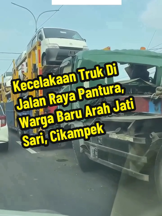 Selasa siang, 21 Oktober 2025, dilaporkan terjadi kecelakaan truk kontainer tabrak truk pengangkut mobil di Jalan Raya Pantura, Warga Baru arah Jati Sari, Cikampek. Mohon berhati-hati dalam berkendara. #cikampek  ----- Ikuti akun kami untuk update informasi terkini Jakarta dan sekitarnya ----- 📹 : ig via ckpinfo