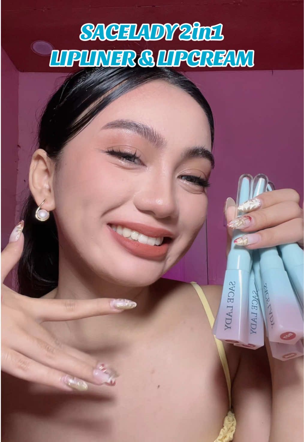 #sacelady2in1lipstick #saceladylipliner #saceladylipcream #mattelipstick 