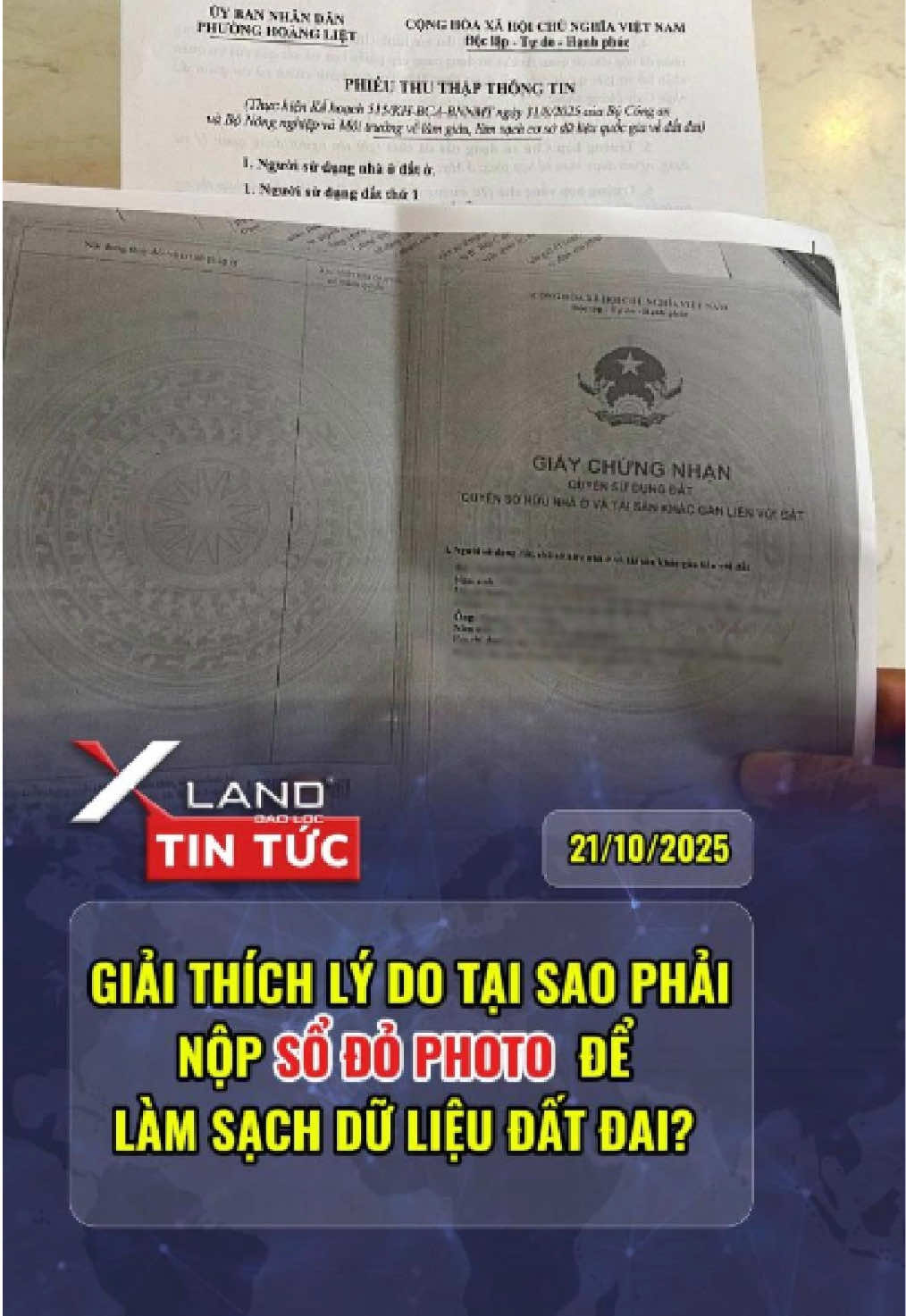 Giải thích lý do tại sao phải nộp sổ đỏ photo để làm sạch dữ liệu đất đai. #lamsachdulieudatdai #dulieudatdai #batdongsan #datdai #xland 